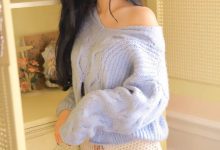 长发美女温柔性感露肩诱人图片-亿套图