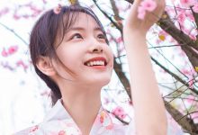 酒窝美女清新粉嫩和服写真图片-亿套图