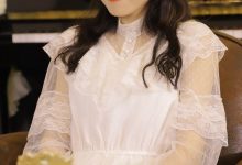 蕾丝裙美女清新文静写真图片-亿套图