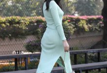 都市丽人 芝芝性感浅绿色包臀裙 [视频+套图]-亿套图