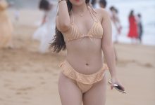 都市丽人粉色条纹比基尼女孩  [视频+套图/17.7G]-亿套图