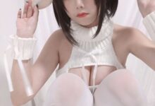 蜜汁猫裘 NO.048 白丝毛衣 [41P+1V-152MB]-亿套图