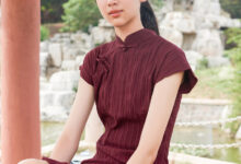 SIW斯文传媒 010 复古中式紫色条纹棉质旗袍 - 丽莉 [65P-164M]-亿套图