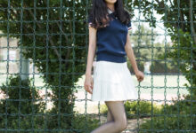 SIW斯文传媒 012 休闲运动少女系蓝衫白百褶裙（蓉儿） [65P-160M]-亿套图