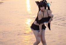 G44不会受伤 - NO.80 碧蓝档案 黑見芹香 海边泳装 [20P-161MB]-亿套图