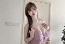 微密圈 空心柚七 [吊带紫色套装 [16P+6V-195MB]-亿套图