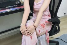 丝韵摄影 NO.3366 布丁 花色吊带上衣 黑色包臀长裙-亿套图