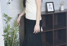 丝韵摄影 NO.3387 阿娇 御姐风黑色小飞袖包臀连衣裙-亿套图