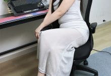 丝韵摄影 NO.3396 晨晨 御姐风黑色网纱拼接v领包臀开叉长裙-亿套图