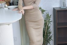 丝韵摄影 NO.3474 阿娇 清新学院风 浅蓝色polo领修身连衣裙-亿套图