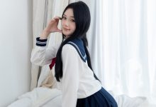 物恋传媒 No.2817 橙子-板鞋、珊瑚绒袜、白粉短棉袜、jk制服-亿套图