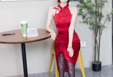 BoBoSocks袜啵啵 No.767 小甜豆-高跟鞋、薄黑丝黑印花、裸足、旗袍-亿套图